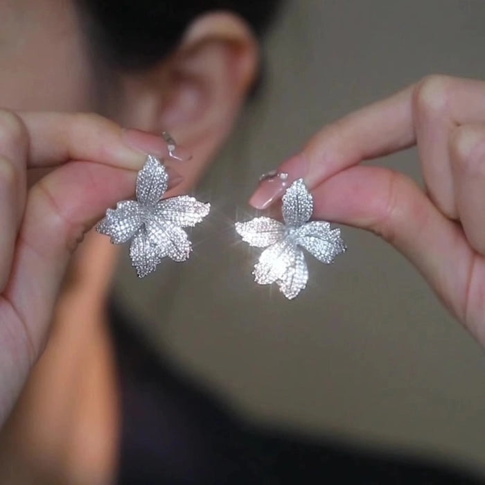 Dazzling Lily Flower Statement Earrings