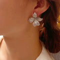 Dazzling Lily Flower Statement Earrings