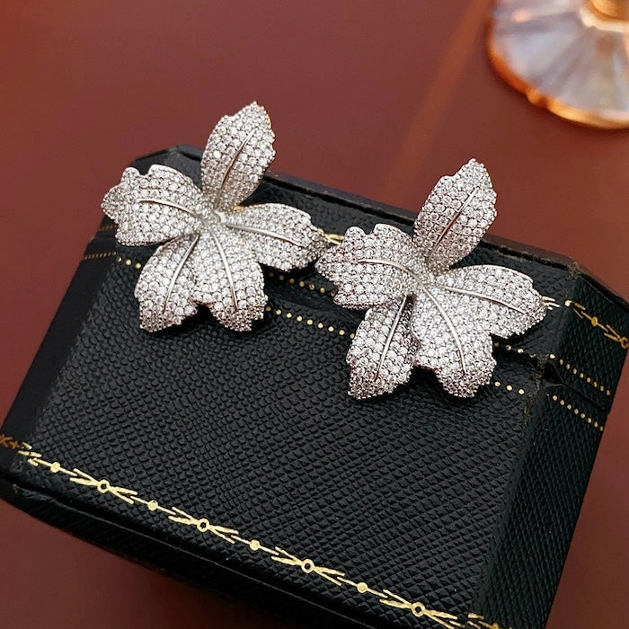 Dazzling Lily Flower Statement Earrings