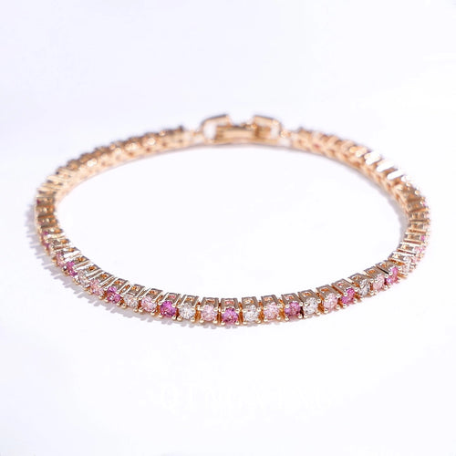 Dazzling Pink Ombré Tennis Bracelet