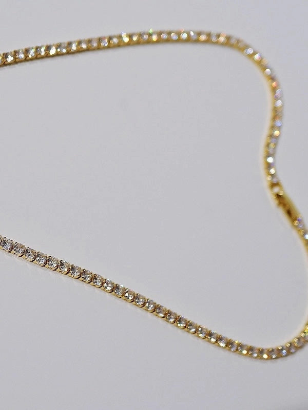 Timeless Diamond-Look Rivière Choker Necklace