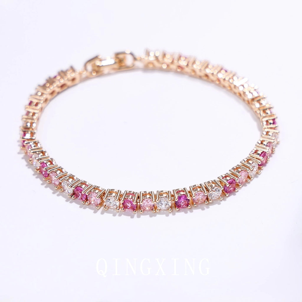 Dazzling Pink Ombré Tennis Bracelet