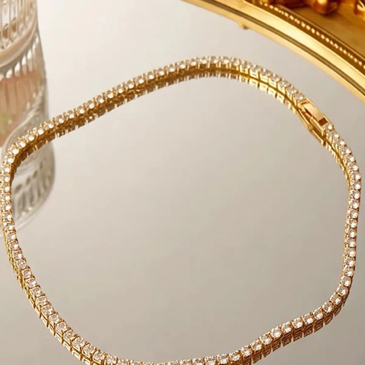 Timeless Diamond-Look Rivière Choker Necklace