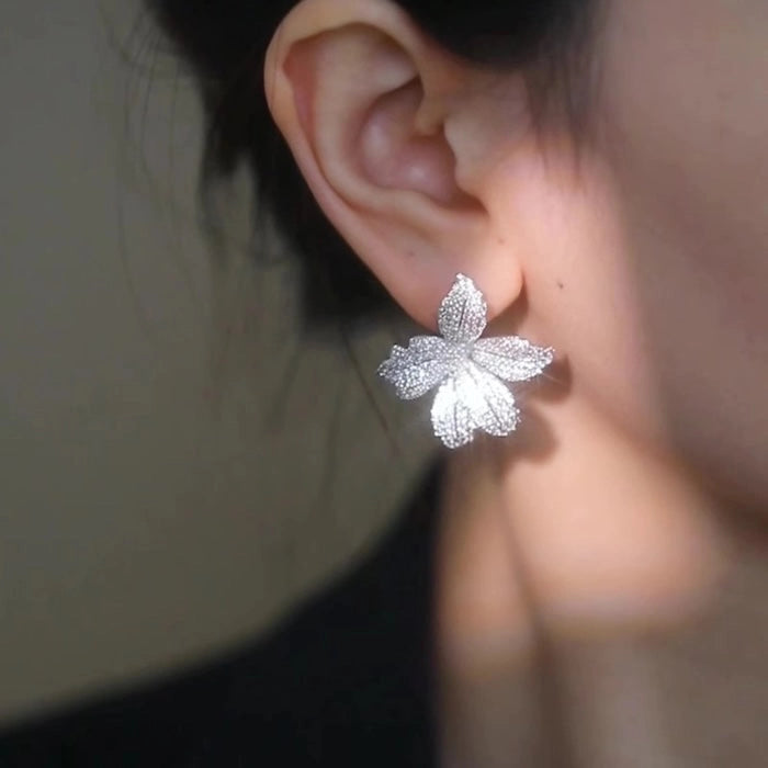 Dazzling Lily Flower Statement Earrings